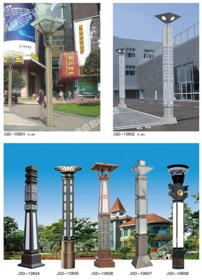 Poteau lumineux en fonte d'aluminium